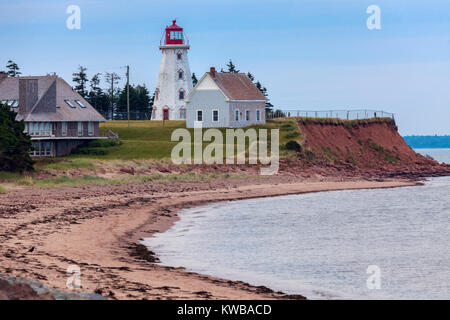 Panmure Head Lighthouse auf Prince Edward Island. Prince Edward Island, Kanada. Stockfoto