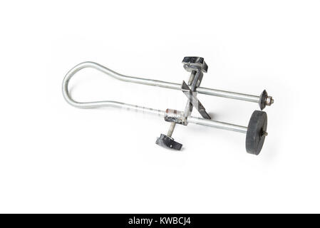 Alte hand tile Cutter für kleine Reparatur auf dem weißen Hintergrund Stockfoto
