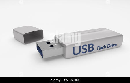 USB-Memory-stick isolierten auf weißen Hintergrund Stockfoto