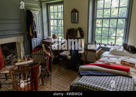 Innerhalb der General Washington Hauptsitz (Isaac Potts Haus), Valley Forge National Historical Park, Valley Forge, Pennsylvania, USA. Stockfoto