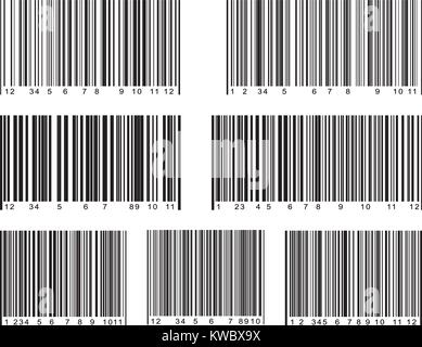 Satz von 6 Bar Code Labels. Vector Illustration. Stock Vektor