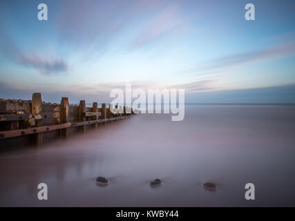 Hornsea Sonnenuntergang Stockfoto