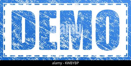 Demo blau grunge Style schäbig Stempel Stock Vektor