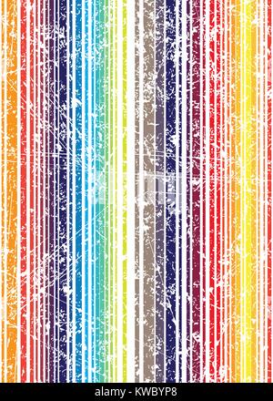 Nahtlose helle grunge Style schäbig farbige Streifenmuster. Vector Illustration für Ihr Design. Stock Vektor