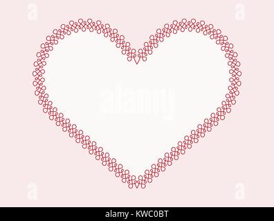 Kalligrafische umrissen Herzform Rahmen mit voll editierbare Füllung und Farben Stock Vektor