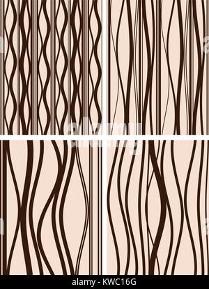 Satz von 4 Zusammenfassung nahtlose Muster. Stock Vektor