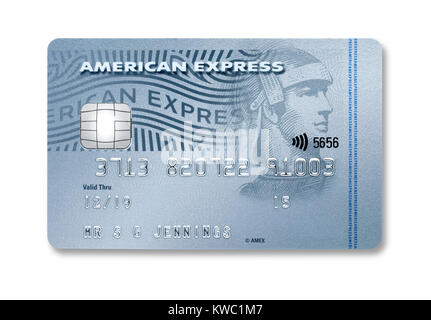 Einfache Schnitt aus einer American Express Kreditkarte mit Schatten