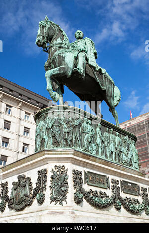 Prinz Michael statue am Platz der Republik in Belgrad Stockfoto