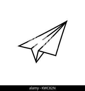 Papierflieger vektor Skizze Symbol Stock Vektor