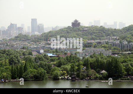 Blick von leifeng Pagode in Hangzhou Stockfoto