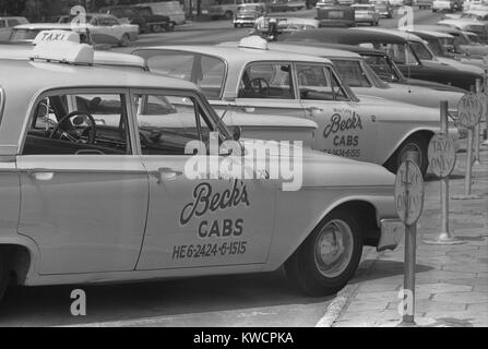 Getrennten Taxi Kabinen mit Schild "Weißen nur, Becks Taxis" an Seitentür, Albany, Georgia. 18. August 1962. -(BSLOC 2015 1 202) Stockfoto