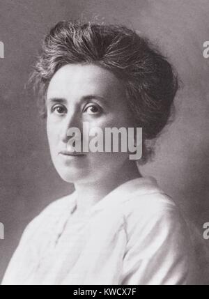 Rosa Luxemburg, Deutschen revolutionären Führer, Journalist, und sozialistischen Intellektuellen. Ihr 1900 Broschüre, Reform oder Revolution, argumentierte, dass der Kapitalismus schließlich einstürzen würde, aber diese Revolution, nicht Reform war notwendig zu erreichen Sozialismus (BSLOC 2017 2 56) Stockfoto