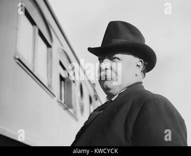 Der republikanische Kandidat Präsident William Howard Taft, außerhalb seiner Kampagne Bahn 1908 (BSLOC 2017 2 109) Stockfoto