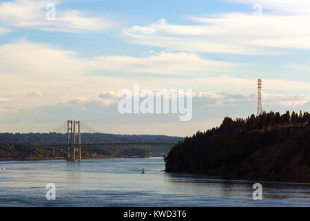 Die Narrows Bridge von Point Defiance in Tacoma, Washington State Stockfoto