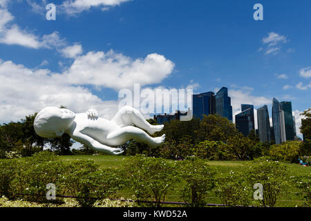 Gardens by the Bay, Baby Statue berechtigt Planeten durch britische Künstler Marc Quinn, Singapur Stockfoto