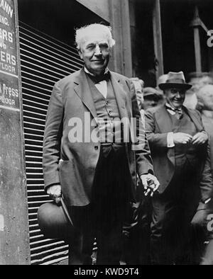 Thomas Edison, amerikanischer Erfinder und Ingenieur im Jahre 1925. Er erfand die Plattenspieler, die Motion picture Camera und nachhaltige elektrische Glühbirne (BSLOC 2016 10 7) Stockfoto