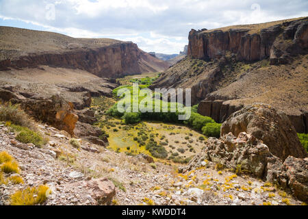 Allgemeine Ansicht der Pinturas River Canyon in der Provinz Santa Cruz in Argentinien Stockfoto