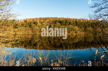 Mitten im Winter bei Fewston Reservoir, in der Nähe von Harrogate, North Yorkshire, Großbritannien Stockfoto