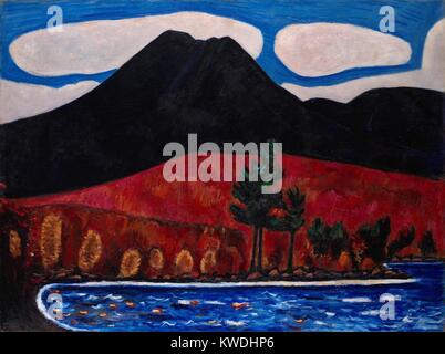 MT. KATAHDIN (Maine), HERBST # 2 von Marsden Hartley, 1940-41, Amerikanische Malerei, Öl auf Leinwand. Diese Arbeit wurde gemalt nach Hartley nach Maine zurück und wieder selbst als Regionalistischen Maler. Es ist mehr als 18 seiner Gemälde der Mitgliedstaaten höchste Peak, Mount Katahdin (BSLOC 2017 7 112) Stockfoto