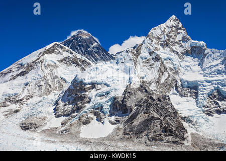 Everest, Nuptse und Lhotse Landschaft, Himalaya, Nepal Stockfoto