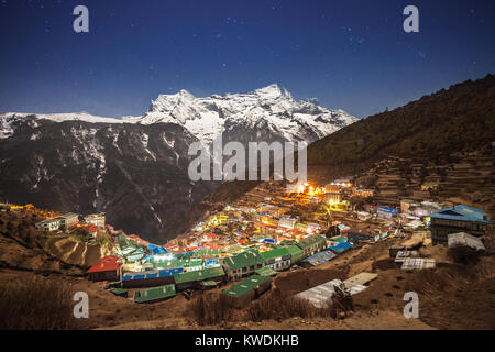 Namche Bazar Luftaufnahme, Everest Trek, Himalaya, Nepal Stockfoto