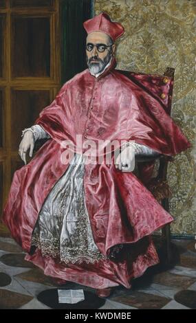 Kardinal Fernando Niño de Guevara, von El Greco, 1600, spanischen Renaissance Malerei, Öl auf Leinwand. Der sitter wurde eine römische katholische Kardinal im Jahr 1596, wurde der Inquisitor Allgemein von Spanien von 1599-1602 und von 1602-1614 Erzbischof von Sevilla (BSLOC 2017 16 89) Stockfoto