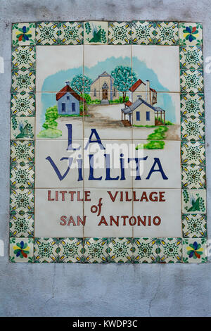 Zeichen, La Villita, San Antonio, Texas, USA Stockfoto