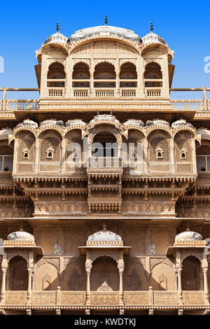 Patwon ki Haveli in Jaisalmer, Rajasthan, in Indien Stockfoto