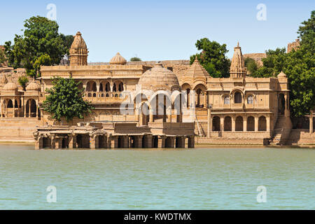 (Gadsisar) Gadisagar See in Jaisalmer, Rajasthan, Indien Stockfoto