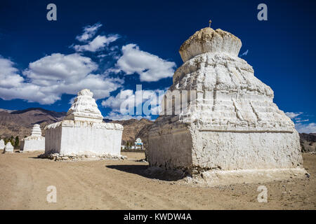 Viele Stupas in der Nähe von Shey Kloster in Ladakh, Indien. Stockfoto