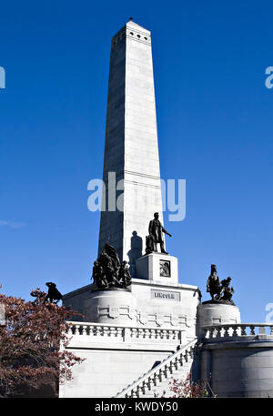 Abraham Lincoln's Grab am Oak Ridge Cemetery in Springfield, Illinois Stockfoto