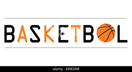 Schwarz und Orange basketbol Logo Stock Vektor