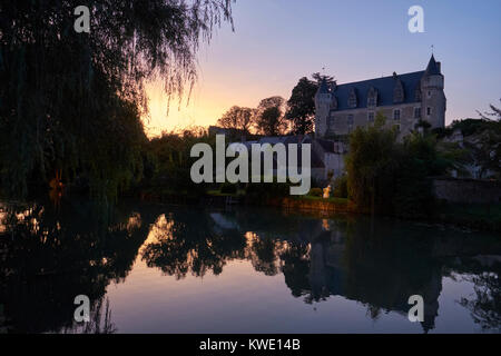 Das Chateau de Montresor in Montresor in der Nähe von Beaulieu-lès-Loches im Tal der Loire in Frankreich. Stockfoto