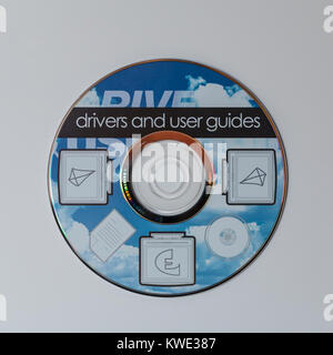 Vintage-Installations-CD, Treiber und Benutzerhandbücher Stockfoto