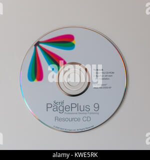 Vintage-Installations-CD, Serif PagePlus 9 desktop publishing Stockfoto