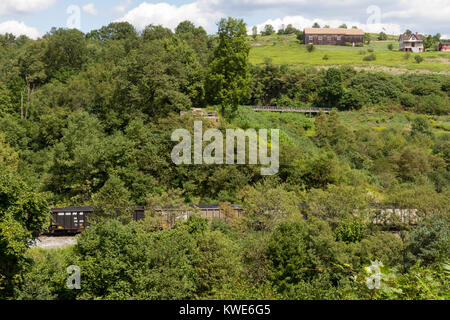 Die Johnstown Flood nationale Gedenkstätte, Pennsylvania, United States. View SE schauen über den Abschnitt, zusammengebrochen. Stockfoto