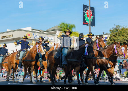 Pasadena, Jan 1: Super Pferd mit Cowboy in der berühmten Rose Parade - Amerikas neues Jahr Feier am 1. Januar 2017 in Pasadena, Kalifornien, USA S Stockfoto