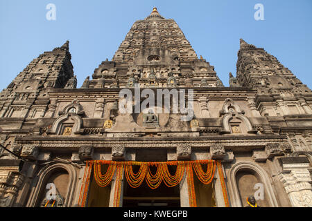 Die Mahabodhi Tempel in Bodhgaya in Indien Stockfoto