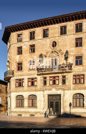 Historische pension Mitte der Cajastur in der Stadt Oviedo, Asturien, Spanien. Stockfoto