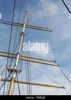 Drei mast Boot Rigging, Glasgow 2017 Stockfoto