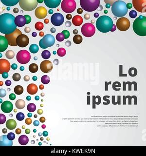 Bunte glänzend 3d Kugeln Hintergrund für die Vorlage gedruckt, Anzeige, Plakat, Broschüre, Zeitschrift. Vector Illustration Stock Vektor