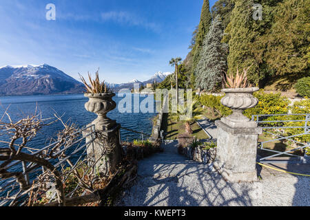 Varenna, Comer See, Villa Monastero, Garten, Seeblick Stockfoto