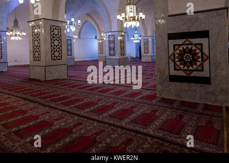 Hebron, Palästina, 8. Januar 2011: Der Gebetsraum der Moschee in Hebron Abraham Stockfoto