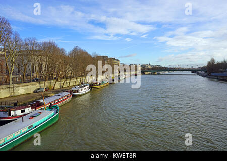 Blick auf die Pont de l'Alma, eine Brücke über die Seine in Paris, Frankreich Stockfoto