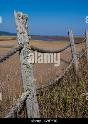 Seil Zaun, Werft Park, Mary's Point Road, Bucht von Fundy, Waterside, New Brunswick, Kanada. Stockfoto