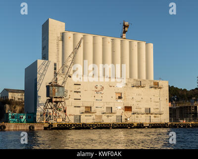 Kristiansand, Norwegen - 5 November, 2017: Das Äußere des Kunstsilo, so wird dieser der neue Kunst Museum in Kristiansand geworden. Stockfoto