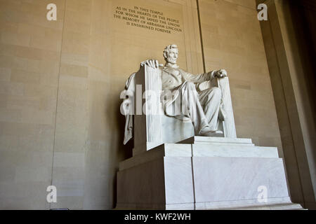 Das Lincoln Memorial ist eine US-amerikanische National Monument errichtet der 16. Präsident der Vereinigten Staaten Abraham Lincoln, zu ehren. Washington DC. Stockfoto