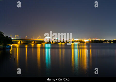 Washington, DC, der US-Hauptstadt, ist eine kompakte Stadt am Potomac River, an der Grenze zu den Staaten Maryland und Virginia. Stockfoto