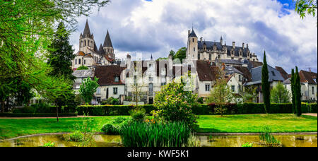 Schöne Chateau de Loches, Loire Tal, Frankreich. Stockfoto