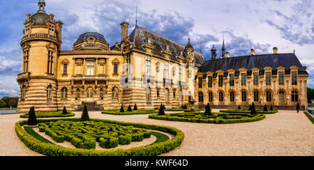 Herrlichen Chateau de Chamtilly, mit Gärten, Frankreich. Stockfoto